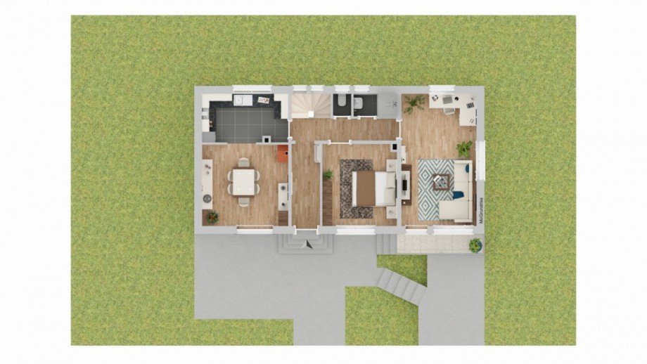 Grundriss Erdgeschoss - KI generiert Einfamilienhaus Mindelheim / Oberauerbach