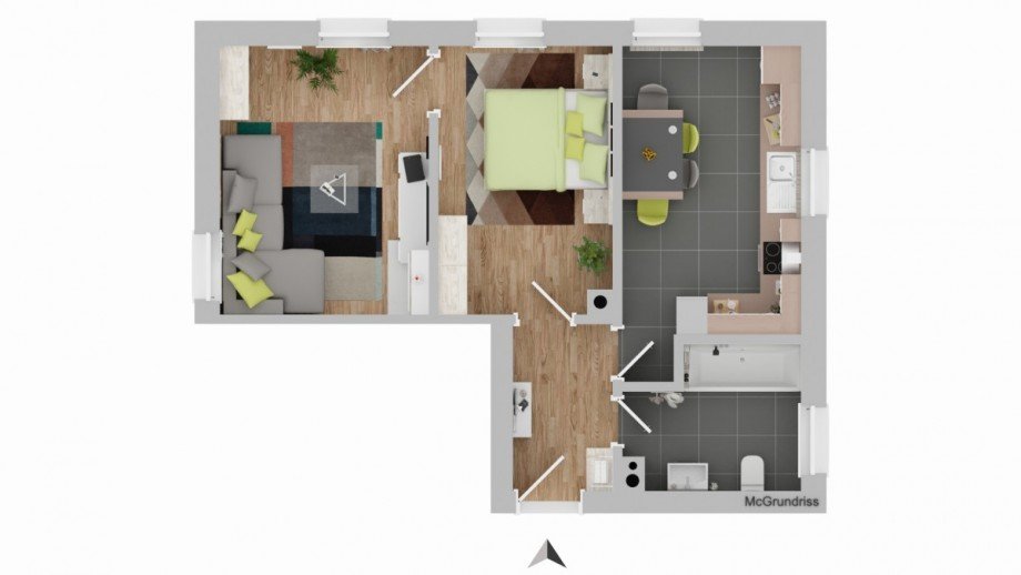 Grundriss - KI generiert Erdgeschosswohnung Marktoberdorf