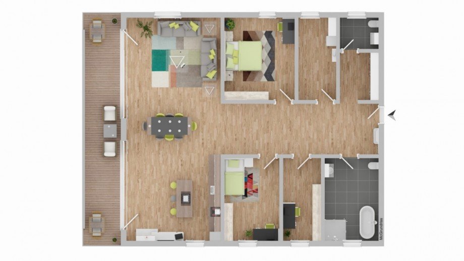 Grundriss - mit KI visualisiert Dachgeschosswohnung Oy-Mittelberg / Unterschwarzenberg