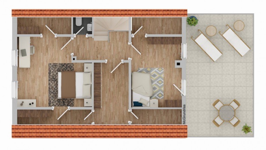 Grundriss Obergeschoss - KI generiert Einfamilienhaus Mindelheim / Oberauerbach